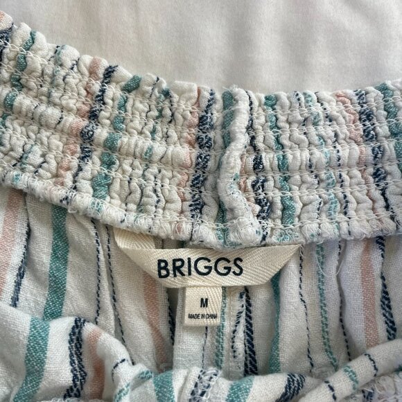 Briggs Stripe Linen Blend Drawstring High Waist Shorts (Set of 3) | Size M - Picture 5 of 9
